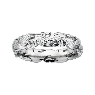 Personally Stackable Sterling Silver Scroll Ring