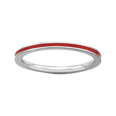 Personally Stackable Sterling Silver Enamel Ring