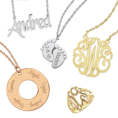 Personalized 14K Gold Over Sterling Silver Monogram Ring