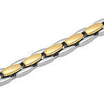 Men's Square Link Bracelet in Two-Tone Steel