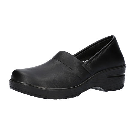 Easy Works By Easy Street Laurie Womens Round Slip-On Shoe, 9 Medium, Black
