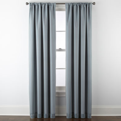 Loom + Forge Mason Textured Overlay Rod Pocket Back Tab Energy Saving 100% Blackout Single Curtain Panels