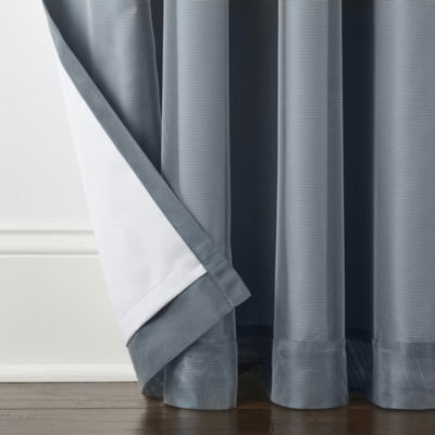 Loom + Forge Mason Textured Overlay Rod Pocket Back Tab Energy Saving 100% Blackout Single Curtain Panels