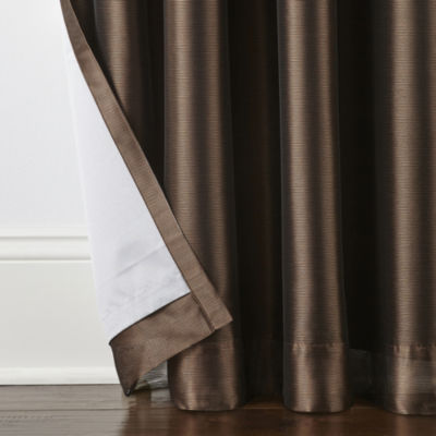 Loom + Forge Mason Textured Overlay Rod Pocket Back Tab Energy Saving 100% Blackout Single Curtain Panels