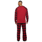 North Pole Trading Co. Red Buffalo Mens Crew Neck Long Sleeve 2-pc. Pant Pajama Set