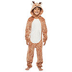 North Pole Trading Co. Reindeer Kids Little & Big Unisex Long Sleeve One Piece Pajama