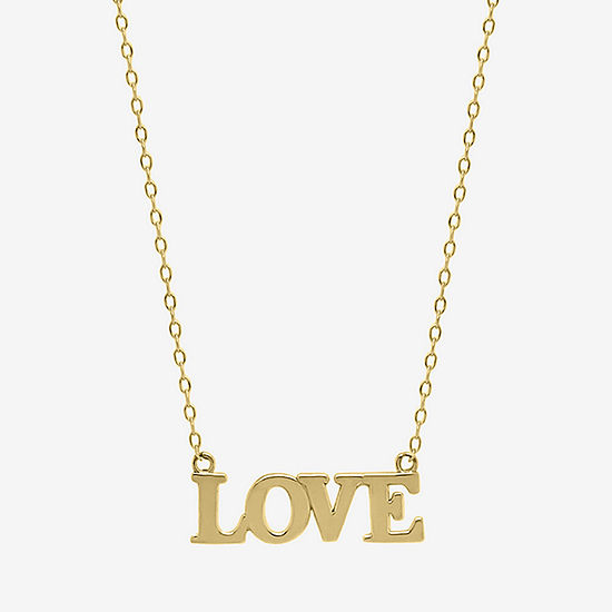 "Love" Womens 14K Gold Pendant Necklace