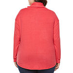 St. John's Bay Plus Womens Cowl Neck Long Sleeve Sweatshirt