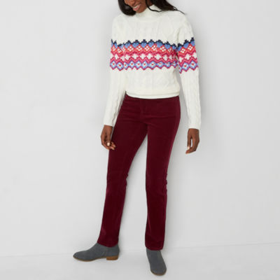 St. John's Bay Womens Mid Rise Straight Corduroy Pant