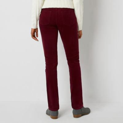 St. John's Bay Womens Mid Rise Straight Corduroy Pant