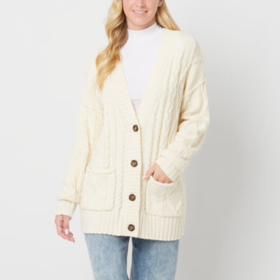 Arizona Juniors Womens Long Sleeve Button Cardigan JCPenney