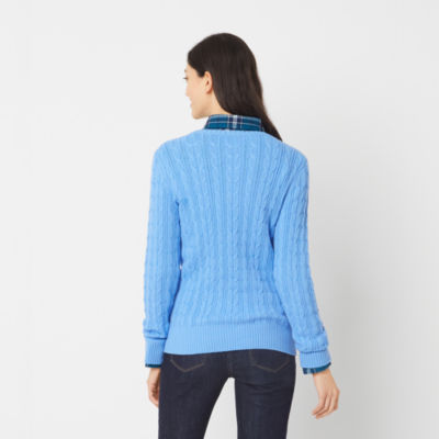St. John's Bay Womens Crew Neck Long Sleeve Pullover Sweater - JCPenney