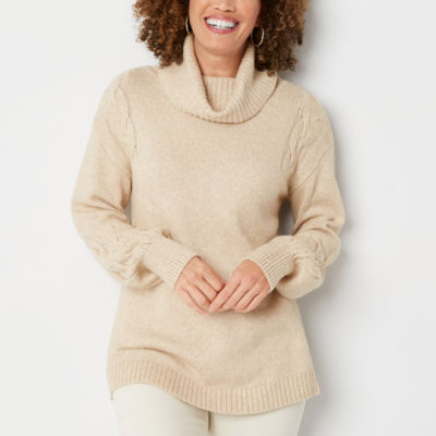 St. John's Bay Womens Cowl Neck Long Sleeve Pullover Sweater JCPenney