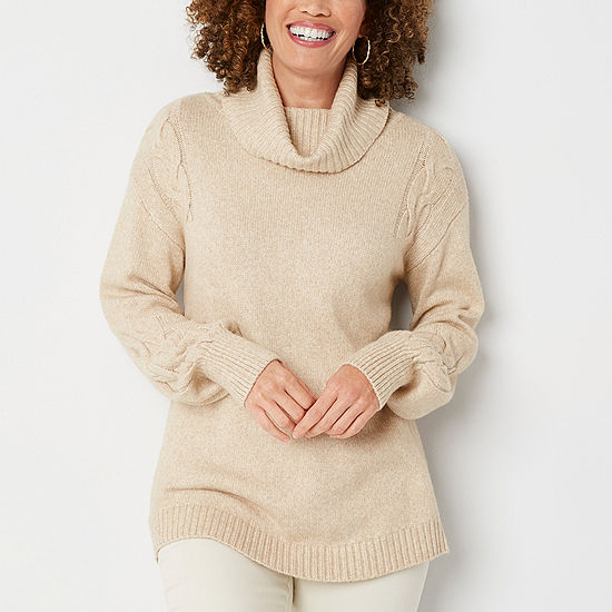 St. John's Bay Womens Cowl Neck Long Sleeve Pullover Sweater - JCPenney