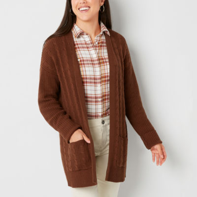 St. John's Bay Womens Long Sleeve Open Front Cardigan JCPenney