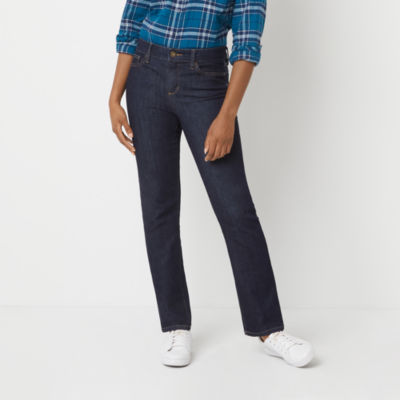 St. John's Bay Womens Mid Rise Straight Leg Jean JCPenney