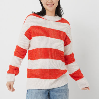 Arizona Juniors Womens Crew Neck Long Sleeve Striped Pullover Sweater -  JCPenney