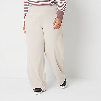 Wide-Leg Linen Pull-On Pants