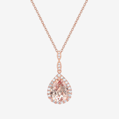 Yes, Please! Womens Lab Created Champagne Sapphire 14K Rose Gold Over Silver  Pendant Necklace - JCPenney