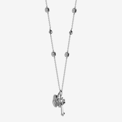 Diamonart Womens White Cubic Zirconia Sterling Silver Cross Crown Pendant Necklace