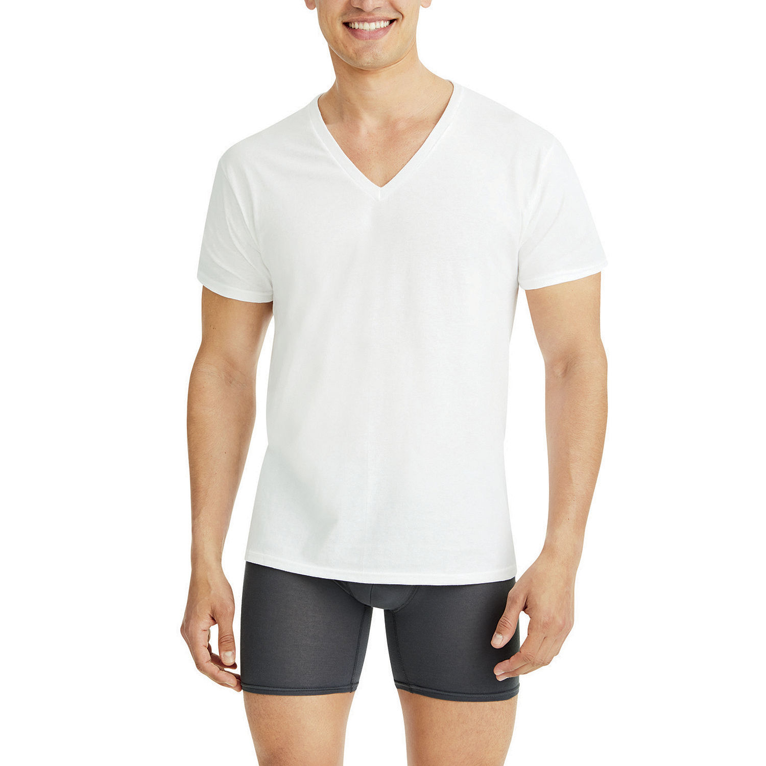 Hanes Fresh Iq Comfort Soft Mens 4 Pack Short Sleeve V Neck T-Shirt ...