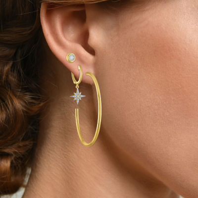 Diamond Addiction North Star (G-H / Si2-I1) 1/7 CT. T.W. Lab Grown White Diamond 14K Gold Over Silver Sterling Silver Star Earring Set