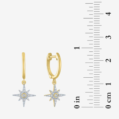 Diamond Addiction North Star (G-H / Si2-I1) 1/7 CT. T.W. Lab Grown White Diamond 14K Gold Over Silver Sterling Silver Star Earring Set