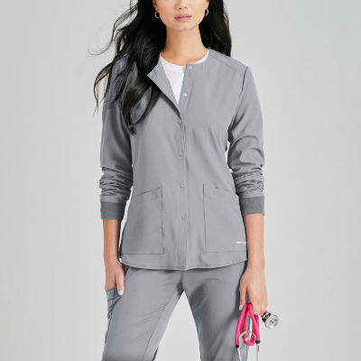Skechers Stability 2-Pocket Womens Stretch Fabric Moisture Wicking Scrub Jacket