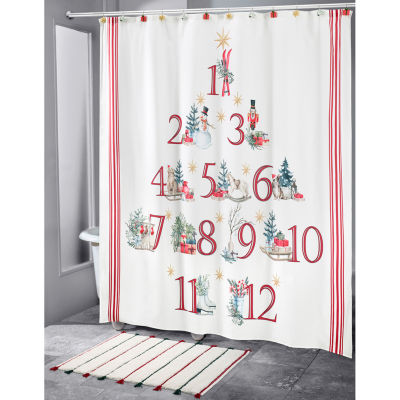 Avanti Holiday Countdown Shower Curtain