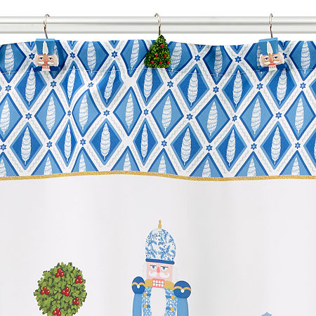 Avanti Nutcracker Trellis Shower Curtain Hooks, One Size, Blue