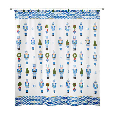 Avanti Nutcracker Trellis Shower Curtain, One Size, Blue