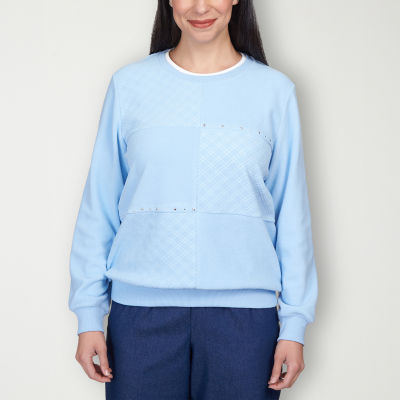 Alfred Dunner Classics Womens Crew Neck Long Sleeve Sweatshirt