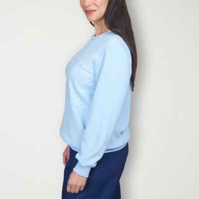 Alfred Dunner Classics Womens Crew Neck Long Sleeve Sweatshirt | Vancouver  Mall
