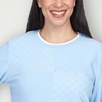 Alfred Dunner Classics Womens Crew Neck Long Sleeve Sweatshirt | Vancouver  Mall