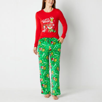 North Pole Trading Co. Elves Family Womens Tall Long Sleeve 2-pc. Pant Pajama  Set, Color: Green - JCPenney