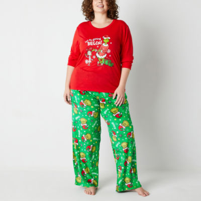 Newooh Women Plus Size. Grinch Stole Christmas Face Pajamas Lounge