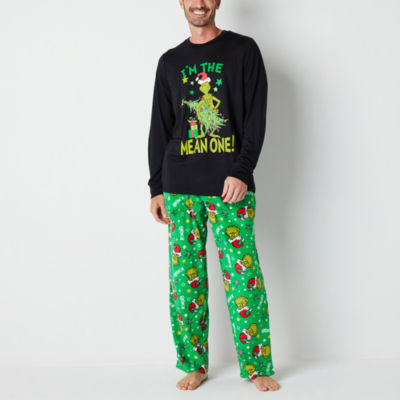 DR. SEUSS Family Unisex Baby Grinch Dr. Seuss Footed Pajamas Long Sleeve  Crew Neck