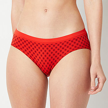 Arizona Body 3-pc. Seamless Multi-Pack Hipster Panty, Color: Red Gigi Plaid  - JCPenney