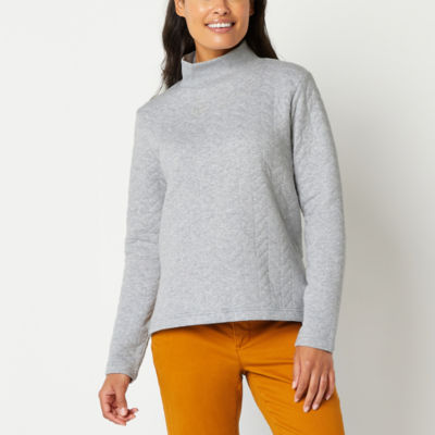 St. John's Bay Womens Tall Long Sleeve Mock Neck Top