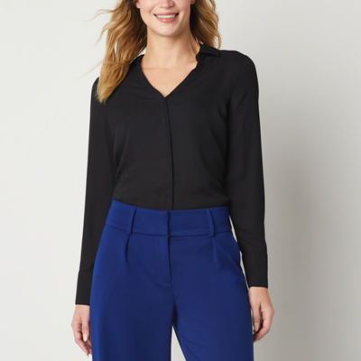 Button Down Shirt Women Long Sleeve Blouse Shirt Classic-Fit