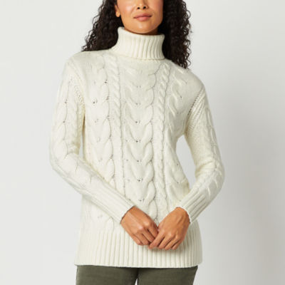 St. John's Bay Womens Turtleneck Long Sleeve T-Shirt - JCPenney