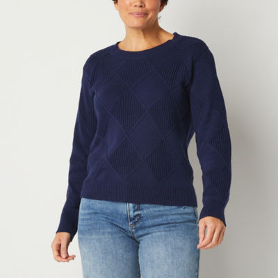 St. John's Bay Womens Crew Neck Long Sleeve Pullover Sweater