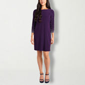 MSK Short Split Sleeve Embellished Cape Sheath Dress, Color: Mulberry -  JCPenney