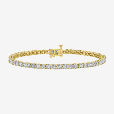(G-H / Si2-I1) Womens 1 CT. T.W. Lab Grown White Diamond Sterling Silver 7.25 Inch Tennis Bracelet