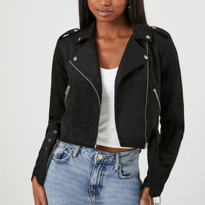 Juniors' Jou Jou Asymmetrical Faux-Suede Moto Jacket