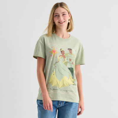 Womens Juniors Crew Neck Short Sleeve Regular Fit Princess & The Frog Graphic T-Shirt