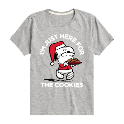 Snoopy Little & Big Kid Boys Crew Neck Short Sleeve Regular Fit Peanuts Graphic T-Shirt