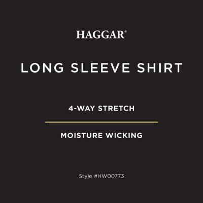 Haggar Performance Mens Long Sleeve Slim Fit Button-Down Shirt