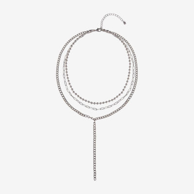 Arizona Silver Tone Womens 19 Inch Y Necklace