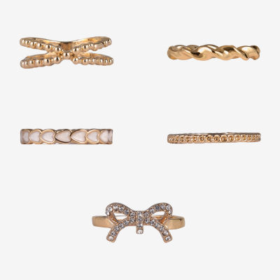 Arizona Gold Tone Womens Bow Ring Set